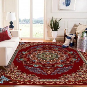 Magas halom vastag vintage selyem vörös perzsaszőnyeg nappali