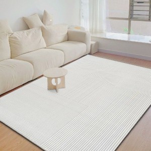 Moderní měkký hladký bílý přírodní koberec ze 100% vlny