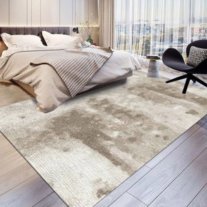 Stort polyestergrå beige luksus supermykt teppe fra Wilton