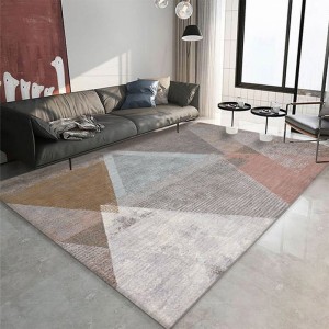 Hochwertiger, moderner, handgetufteter Teppich mit mehrfarbigem geometrischem Muster