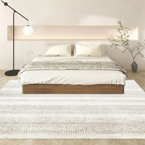 Modern bézs színű, minimalista bőrbarát szuperpuha szőnyeg nagy hálószoba nappaliba
