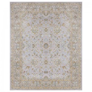 Tani, orientalny kremowy jasnozielony dywan perski ze 100% wełny