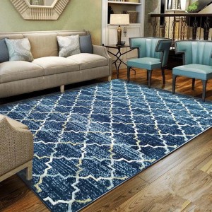 Pamba Floor Decoration Polyester Blue Wilton Rug