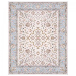 Turecký béžový ružovo modrý klasický 2×3 metrový perzský hodvábny koberec