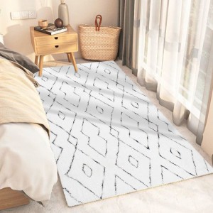 Moderni minimalistinen 100 % polyesteri 8×10 pehmeä kermanvärinen Wilton-matto