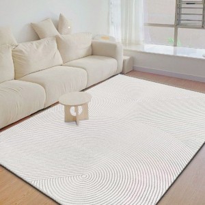 Moderan mekani običan bijeli tepih od prirodne 100% vune