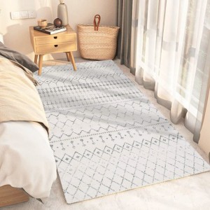 Nowoczesny, minimalistyczny dywan Wilton, wykonany w 100% z poliestru 8×10, w kolorze kremowym
