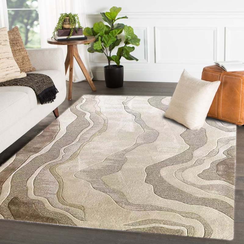 Wholesale soft gold wool rug