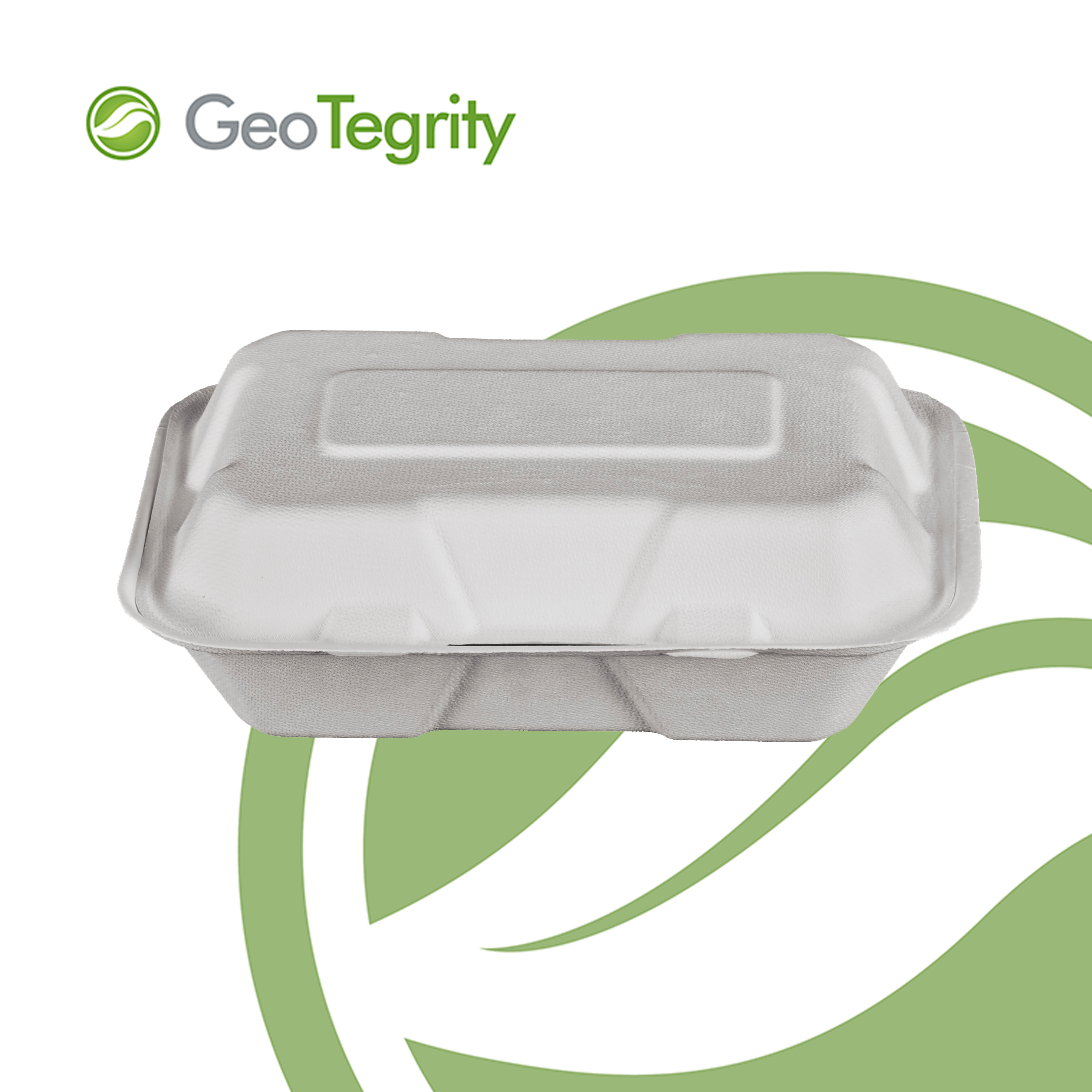 Compostable Hinged Clamshell 9x6 Food Take Out Box, Disposable