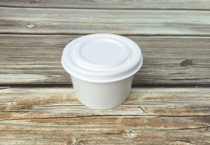 90mm Biodegradate Compostable Sugarcane Bagasse Bowl Lid For Soup Container！