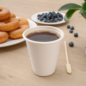 8 oz (260ml) Compostable Biodegradable Disposable Sugarcane Bagasse Pulp Moulded Coffee Cups And Lids