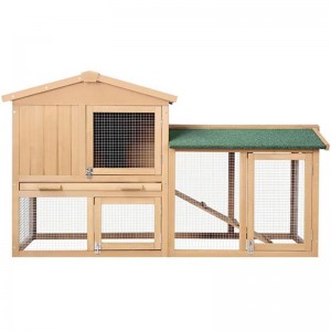 Manufacturer for 77.9 Inch Chicken Coop Wooden Small Animal Cage Hutch with Ramp and Tray