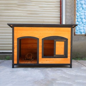 Luxury wooden dog house waterproof outdoor garden decoration Large wooden dog kennel