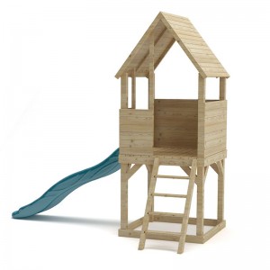 Outdoor Playground Two Story China Playhouse Kids Play Children Wooden Playhouse With Slide