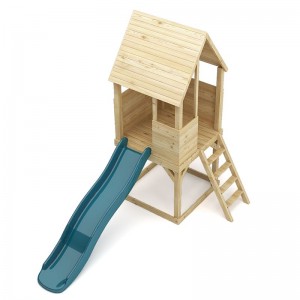 Outdoor Playground Two Story China Playhouse Kids Play Children Wooden Playhouse With Slide