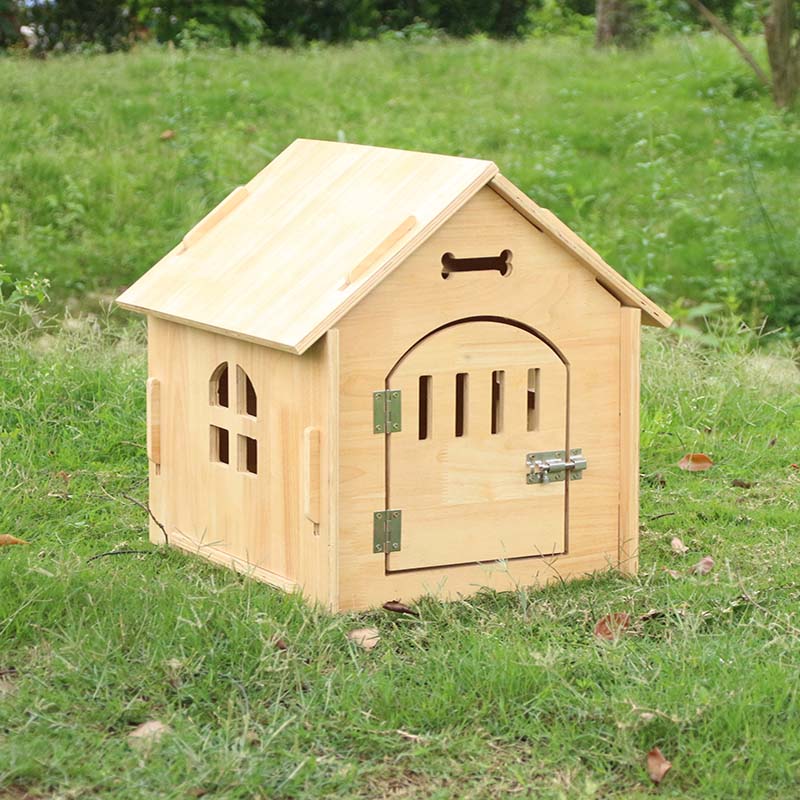 Dog House Wooden Outdoor with Door Windows Pet Log Cabin Kennel Weather Resistant Waterproof with Removable Roof Home Pet Furniture for Small Medium Large Animals-2