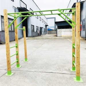 Customized climbing frames of different heights and sizes monkey bar