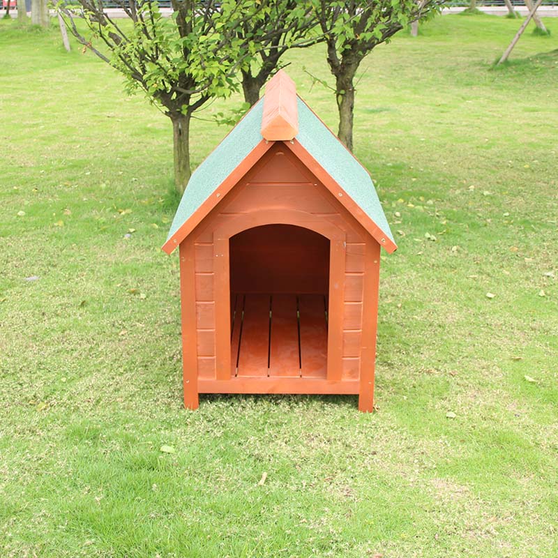 Factory OEM Dog House Wooden Outdoor Pet Log Cabin Kennel Weather Resistant Waterproof with Door-3
