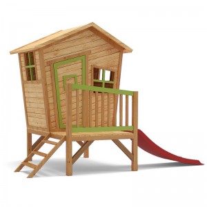 High quality customized outdoor garden wooden playhouse with slide for children