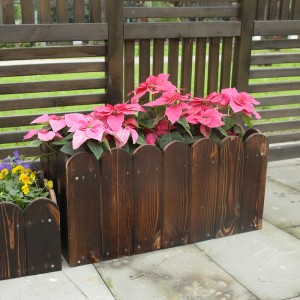 Hot sale custom size outdoor vegetable wood box garden flower pot crate wooden planter box