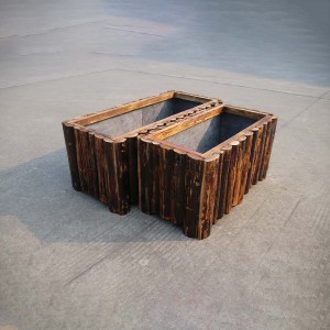 100% Original Anticorrosive Wood Outdoor Flower Box Carbonized Balcony Vegetable Box Indoor Courtyard Wood Solid Wood