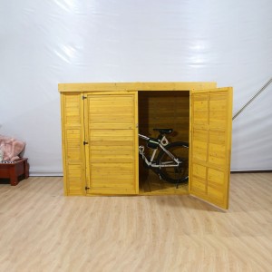 Customized wooden bike sheds in different colors and sizes