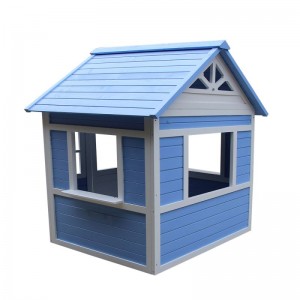 OEM/ODM Supplier Blue Solid Wooden Children Play House with Doors