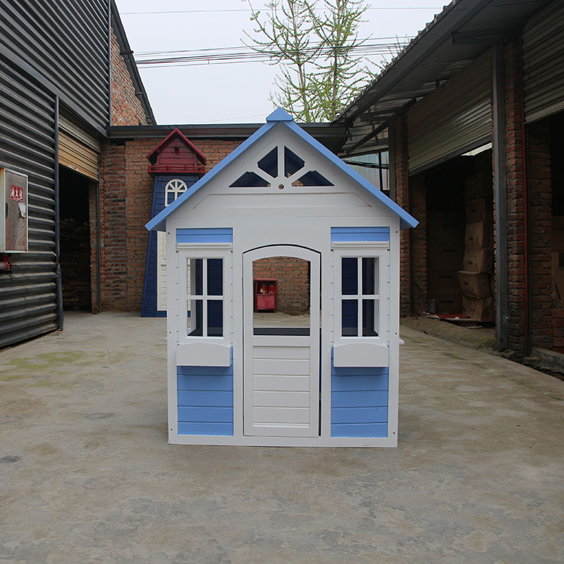 Wholesale Wood Playhouse - Wholesale children outdoor play blue color wooden kids playhouse – Senxinyuan