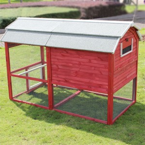 Wooden Bunny Cages House for Raised Pet Animal Indoor &Outdoor red