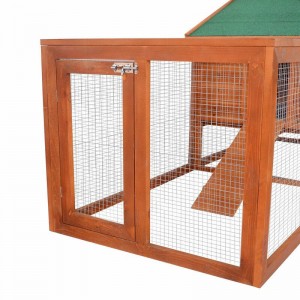 Wooden Rabbit Hutch Cage Chicken Coop House Bunny Hen Pet Animal Backyard