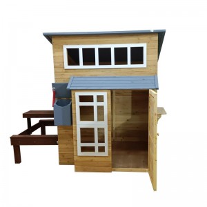 Manufacturer Customized Outdoor backyard children cubby house wooden playhouse For Kids