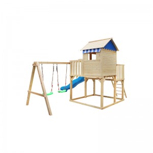 Quots for Children Outside Wood Slide Wooden Outdoor Playground Equipment for Kids