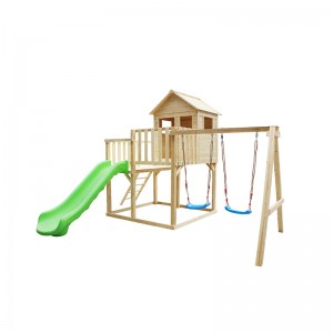 ODM Factory Outdoor Wooden Playground with Slide and Ladder