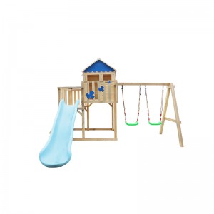 OEM/ODM Supplier China Outdoor Children Playground Backyard Wooden Climbing Frame Swing Set