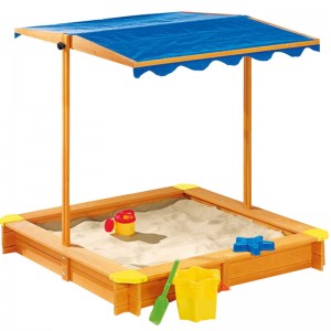 Children’s sand pool outdoor solid wood baby play sand pit home kindergarten sand digging fence creative car modeling sand table