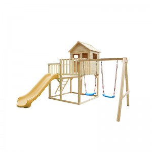 ODM Factory Outdoor Wooden Playground with Slide and Ladder