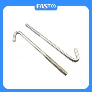 China New Product M5 M6 Stainless Steel 304 J Roofing Hook Bolt