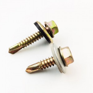 Yellow Indent Hex Washer Self Drilling Screws For Roofing