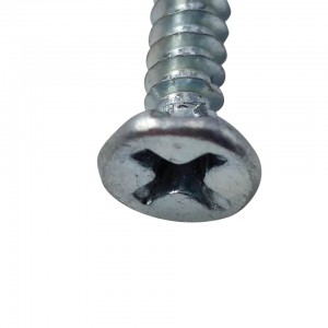 Tek screws Flat head CSK self drilling white blue zinc plated screw with wings