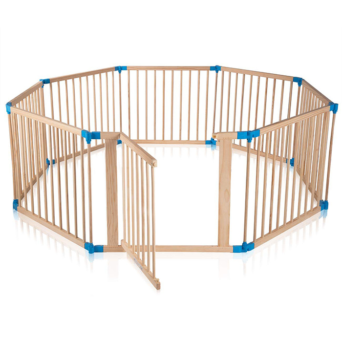 PriceList for High Quality Baby Kids Wooden Playpen - Foldable Portable Room Divider Child Kids Barrier Baby Playpen With Door – Faye