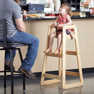 Stacking Restaurant Wooden Pub Height High Chair