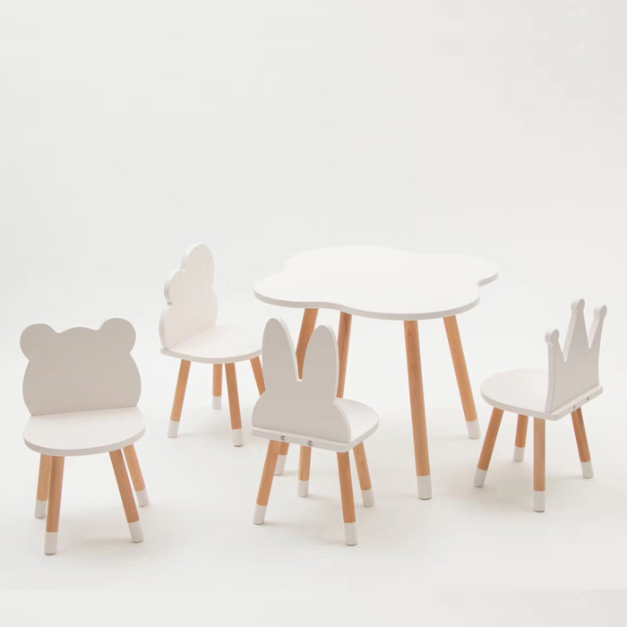 2019 Good Quality Primary School Tables Kids Furniture - Customized Shape Wooden Kids Table and Chairs Set – Faye