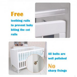 2in1 Wooden Baby Bed Nursery Furniture Baby Crib