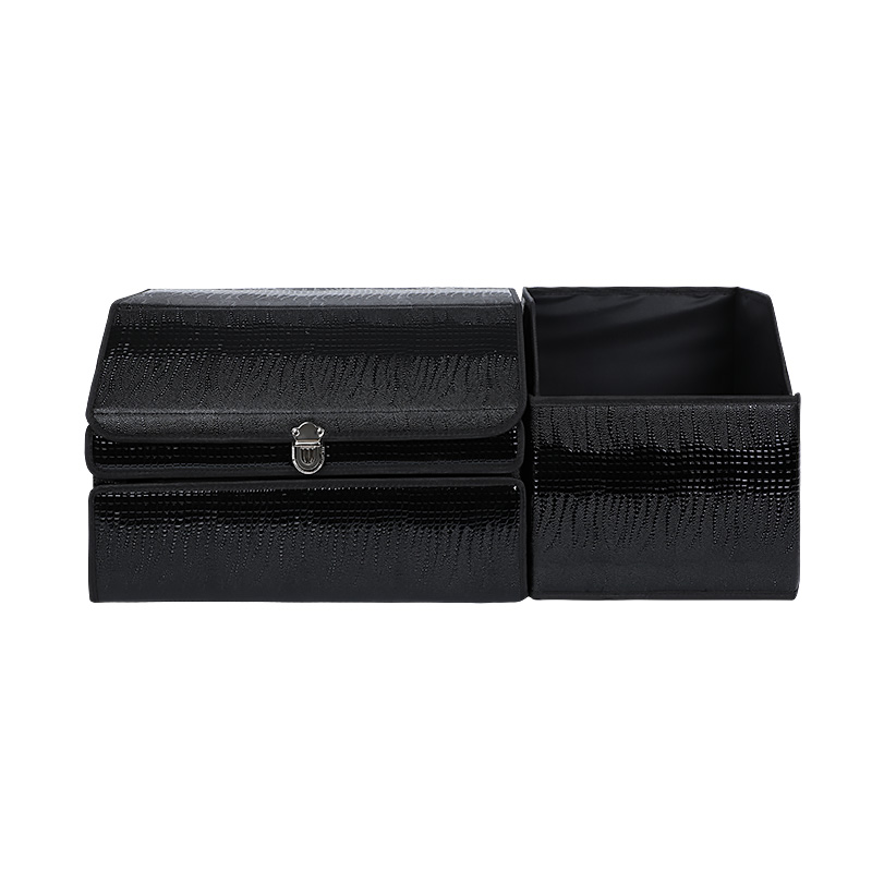 Black double layer combination popular selling leather car trunk organizer Featured Image