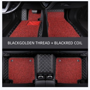 Square pattern double-layer car mats with coil mats
