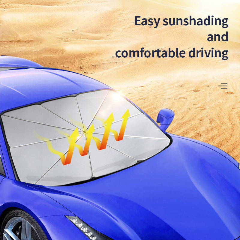 Car Windshield Sun Shade UV Rays and Heat Sun Visor Protector Foldable Reflector Umbrella brella Shield Featured Image