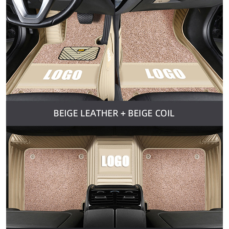 Parallel double-layer car mats beige with beige coil