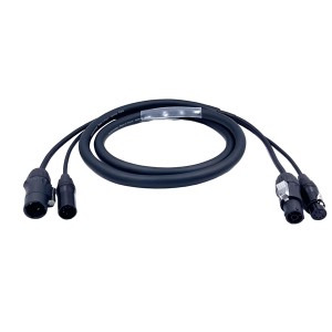 Professional Audio PowerCon True1 and 5 Pin DMX Combi Combo Hybrid Cable