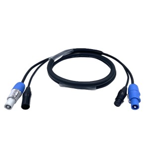 Professional Power and Singal Audio PowerCon 5 Pin DMX Combi Combo Hybrid Cable