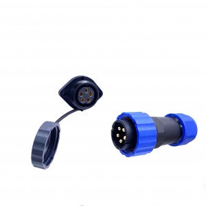 SD20-5A 5 Pin IP67 Power Connector Male Plug Female Diamond Flange Socket